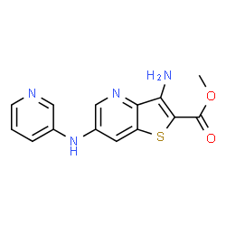ChemSpider 2D Image | Methyl 3-amino-6-(3-pyridinylamino)thieno[3,2-b]pyridine-2-carboxylate | C14H12N4O2S