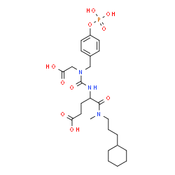 ChemSpider 2D Image | N~2~-{(Carboxymethyl)[4-(phosphonooxy)benzyl]carbamoyl}-N-(3-cyclohexylpropyl)-N-methyl-alpha-glutamine | C25H38N3O10P