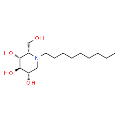 ChemSpider 2D Image | (2S,3R,4R,5S)-2-(Hydroxymethyl)-1-nonyl-3,4,5-piperidinetriol | C15H31NO4