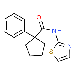 ChemSpider 2D Image | 1-Phenyl-N-(1,3-thiazol-2-yl)cyclopentanecarboxamide | C15H16N2OS
