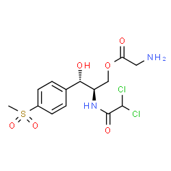 ChemSpider 2D Image | (2R,3S)-2-[(Dichloroacetyl)amino]-3-hydroxy-3-[4-(methylsulfonyl)phenyl]propyl glycinate | C14H18Cl2N2O6S