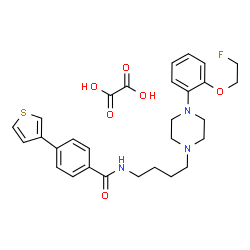 ChemSpider 2D Image | N-(4-{4-[2-(2-Fluoroethoxy)phenyl]-1-piperazinyl}butyl)-4-(3-thienyl)benzamide ethanedioate (1:1) | C29H34FN3O6S