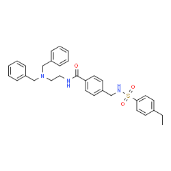 ChemSpider 2D Image | N-[2-(Dibenzylamino)ethyl]-4-({[(4-ethylphenyl)sulfonyl]amino}methyl)benzamide | C32H35N3O3S