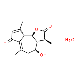 ChemSpider 2D Image | (3S,3aR,4S,9aS,9bR)-4-Hydroxy-3,6,9-trimethyl-3,3a,4,5,9a,9b-hexahydroazuleno[4,5-b]furan-2,7-dione hydrate (1:1) | C15H20O5
