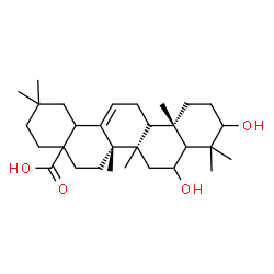 ChemSpider 2D Image | (5xi,14beta,17xi,18xi)-3,6-Dihydroxyolean-12-en-28-oic acid | C30H48O4