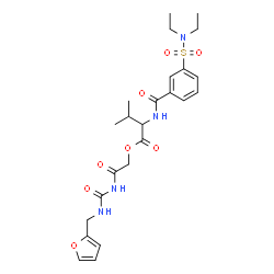 ChemSpider 2D Image | 2-{[(2-Furylmethyl)carbamoyl]amino}-2-oxoethyl N-[3-(diethylsulfamoyl)benzoyl]valinate | C24H32N4O8S