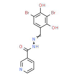 ChemSpider 2D Image | N'-[(E)-(3,5-Dibromo-2,4-dihydroxyphenyl)methylene]nicotinohydrazide | C13H9Br2N3O3