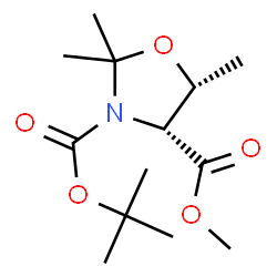 ChemSpider 2D Image | (4R,5R)-3-tert-Butyl 4-methyl 2,2,5-trimethyloxazolidine-3,4-dicarboxylate | C13H23NO5