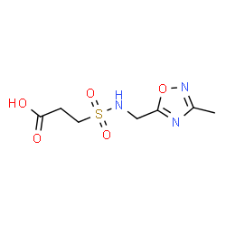 ChemSpider 2D Image | 3-{[(3-Methyl-1,2,4-oxadiazol-5-yl)methyl]sulfamoyl}propanoic acid | C7H11N3O5S