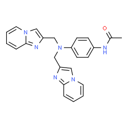 ChemSpider 2D Image | N-{4-[Bis(imidazo[1,2-a]pyridin-2-ylmethyl)amino]phenyl}acetamide | C24H22N6O