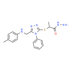 ChemSpider 2D Image | 2-[(5-{[(4-Methylphenyl)amino]methyl}-4-phenyl-4H-1,2,4-triazol-3-yl)sulfanyl]propanehydrazide | C19H22N6OS