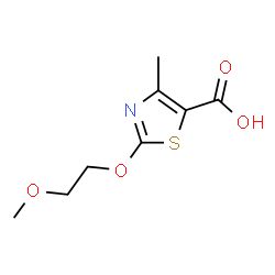 ChemSpider 2D Image | 2-(2-Methoxyethoxy)-4-methyl-1,3-thiazole-5-carboxylic acid | C8H11NO4S