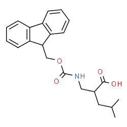 ChemSpider 2D Image | 2-({[(9H-Fluoren-9-ylmethoxy)carbonyl]amino}methyl)-4-methylpentanoic acid | C22H25NO4