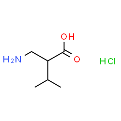 ChemSpider 2D Image | 2-(Aminomethyl)-3-methylbutanoic acid hydrochloride (1:1) | C6H14ClNO2