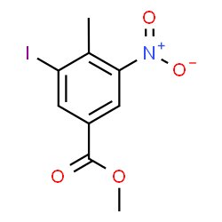 ChemSpider 2D Image | Methyl 3-iodo-4-methyl-5-nitrobenzoate | C9H8INO4
