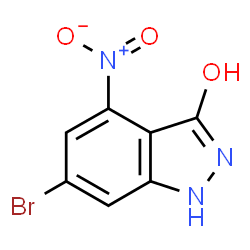 ChemSpider 2D Image | 6-Bromo-4-nitro-1,2-dihydro-3H-indazol-3-one | C7H4BrN3O3