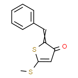 ChemSpider 2D Image | 2-Benzylidene-5-(methylsulfanyl)-3(2H)-thiophenone | C12H10OS2