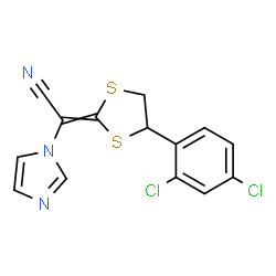 ChemSpider 2D Image | (2Z)-[4-(2,4-Dichlorophenyl)-1,3-dithiolan-2-ylidene](1H-imidazol-1-yl)acetonitrile | C14H9Cl2N3S2