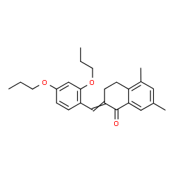ChemSpider 2D Image | 2-(2,4-Dipropoxybenzylidene)-5,7-dimethyl-3,4-dihydro-1(2H)-naphthalenone | C25H30O3