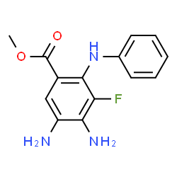 ChemSpider 2D Image | Methyl 4,5-diamino-2-anilino-3-fluorobenzoate | C14H14FN3O2