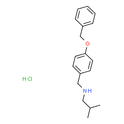 ChemSpider 2D Image | N-[4-(Benzyloxy)benzyl]-2-methyl-1-propanamine hydrochloride (1:1) | C18H24ClNO
