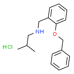 ChemSpider 2D Image | N-[2-(Benzyloxy)benzyl]-2-methyl-1-propanamine hydrochloride (1:1) | C18H24ClNO