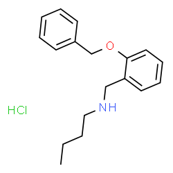 ChemSpider 2D Image | N-[2-(Benzyloxy)benzyl]-1-butanamine hydrochloride (1:1) | C18H24ClNO
