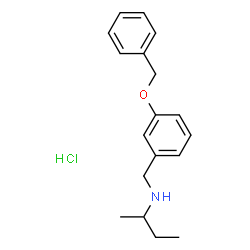 ChemSpider 2D Image | N-[3-(Benzyloxy)benzyl]-2-butanamine hydrochloride (1:1) | C18H24ClNO
