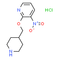 ChemSpider 2D Image | 3-Nitro-2-(piperidin-4-ylmethoxy)pyridine hydrochloride | C11H16ClN3O3