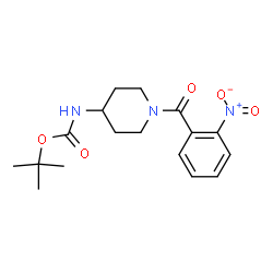 ChemSpider 2D Image | TERT-BUTYL N-[1-(2-NITROBENZOYL)PIPERIDIN-4-YL]CARBAMATE | C17H23N3O5