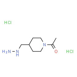 ChemSpider 2D Image | 1-[4-(Hydrazinomethyl)-1-piperidinyl]ethanone dihydrochloride | C8H19Cl2N3O