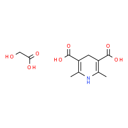 ChemSpider 2D Image | 2,6-Dimethyl-1,4-dihydro-3,5-pyridinedicarboxylic acid - hydroxyacetic acid (1:1) | C11H15NO7