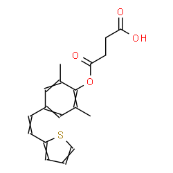 ChemSpider 2D Image | 1-[2,6-Dimethyl-4-[2-(2-thienyl)ethenyl]phenyl] butanedioate | C18H18O4S