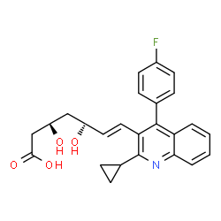 ChemSpider 2D Image | (3S,5S,E)-7-(2-Cyclopropyl-4-(4-fluorophenyl)quinolin-3-yl)-3,5-dihydroxyhept-6-enoic acid | C25H24FNO4