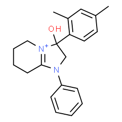 ChemSpider 2D Image | 3-(2,4-Dimethylphenyl)-3-hydroxy-1-phenyl-2,3,5,6,7,8-hexahydro-1H-imidazo[1,2-a]pyridin-4-ium | C21H25N2O