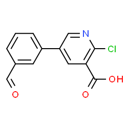 ChemSpider 2D Image | 2-Chloro-5-(3-formylphenyl)nicotinic acid | C13H8ClNO3