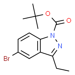 ChemSpider 2D Image | tert-butyl 5-bromo-3-ethyl-1H-indazole-1-carboxylate | C14H17BrN2O2