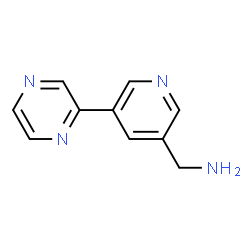 ChemSpider 2D Image | (5-(pyrazin-2-yl)pyridin-3-yl)methanamine | C10H10N4