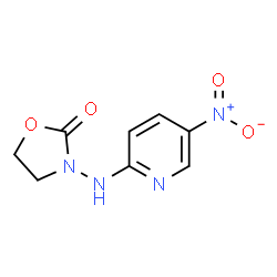 ChemSpider 2D Image | 3-[(5-Nitro-2-pyridinyl)amino]-1,3-oxazolidin-2-one | C8H8N4O4