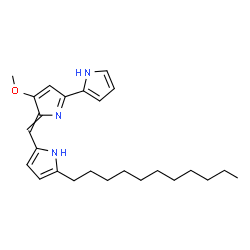 ChemSpider 2D Image | (5'E)-4'-Methoxy-5'-[(5-undecyl-1H-pyrrol-2-yl)methylene]-1H,5'H-2,2'-bipyrrole | C25H35N3O