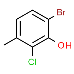 ChemSpider 2D Image | 6-Bromo-2-chloro-3-methylphenol | C7H6BrClO