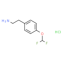 ChemSpider 2D Image | 2-[4-(Difluoromethoxy)phenyl]ethanamine hydrochloride (1:1) | C9H12ClF2NO