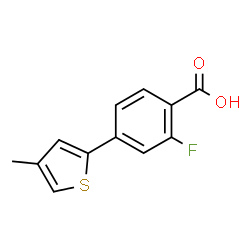 ChemSpider 2D Image | 2-Fluoro-4-(4-methyl-2-thienyl)benzoic acid | C12H9FO2S