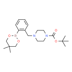 ChemSpider 2D Image | 2-Methyl-2-propanyl 4-[2-(5,5-dimethyl-1,3,2-dioxaborinan-2-yl)benzyl]-1-piperazinecarboxylate | C21H33BN2O4