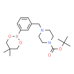 ChemSpider 2D Image | 2-Methyl-2-propanyl 4-[3-(5,5-dimethyl-1,3,2-dioxaborinan-2-yl)benzyl]-1-piperazinecarboxylate | C21H33BN2O4