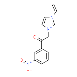 ChemSpider 2D Image | 3-[2-(3-Nitrophenyl)-2-oxoethyl]-1-vinyl-1H-imidazol-3-ium | C13H12N3O3