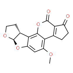 ChemSpider 2D Image | (6aR,9aR)-4-Methoxy-2,3,6a,8,9,9a-hexahydrocyclopenta[c]furo[3',2':4,5]furo[2,3-h]chromene-1,11-dione | C17H14O6