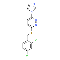 ChemSpider 2D Image | 3-[(2,4-Dichlorobenzyl)sulfanyl]-6-(1H-imidazol-1-yl)pyridazine | C14H10Cl2N4S
