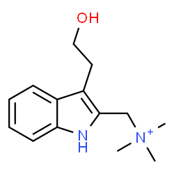 ChemSpider 2D Image | [3-(2-Hydroxyethyl)-1H-indol-2-yl]-N,N,N-trimethylmethanaminium | C14H21N2O