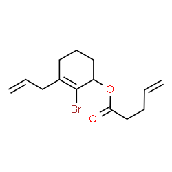 ChemSpider 2D Image | 3-Allyl-2-bromo-2-cyclohexen-1-yl 4-pentenoate | C14H19BrO2
